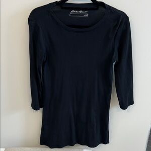 Eddie Bauer Women's Long Sleeve Black Tee